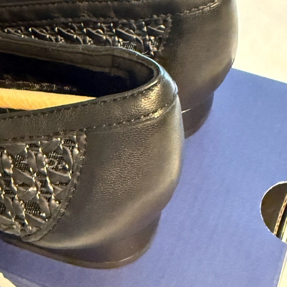 *NWT ROCKPORT Black Woven Leather Flats - Picture 6 of 10